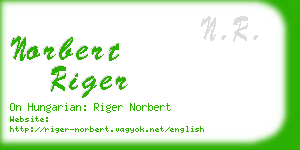 norbert riger business card